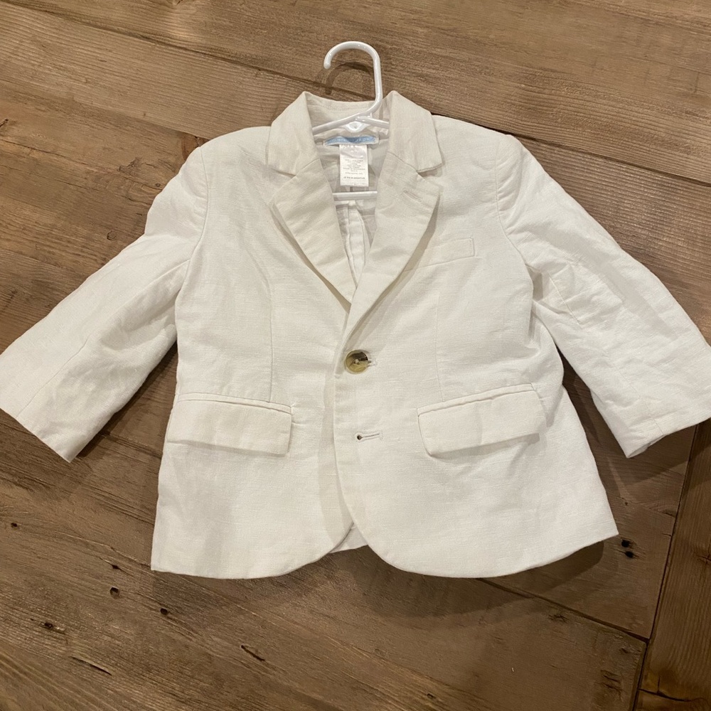 Janie and Jack white linen blazer